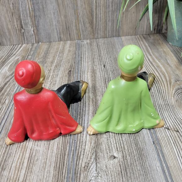 2 Vintage Chalkware Figurines, Asian Decor Sitting Lounging - Picture 8 of 8
